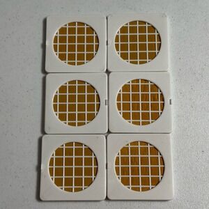 Delkids Coasters w/ Replaceable Paper Napkins Vintage Grid Set of 6 Original Box